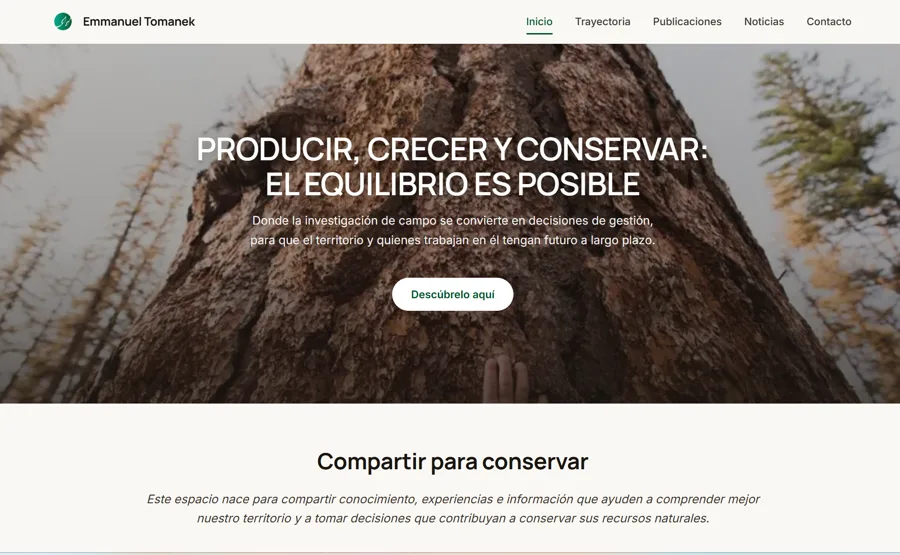 Sitio web de Emmanuel Tomanek, ingeniero agrónomo